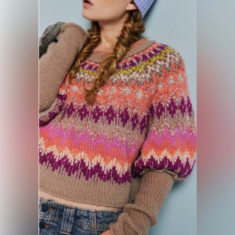 Fate Colorful Patterned Sweater - image 1